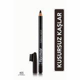 Flormar Bitter Brown Eyebrow Pencil with Soft Tip Applicator & Blending Brush | Long Lasting, Natural Definition