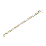 14K Yellow Gold 5.50 Cttw Round and Baguette Diamond Link Bracelet