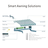 D-8100 Smart Retractable Awning, 2-6m Width X 1.5-3.5m Projection, Heavy Duty Motorized Patio Awning, UV Waterproof, Remote Control & Sensor Compatible