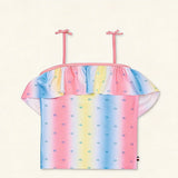 Tommy Hilfiger Big Girls Diamonique Tankini Top only  - White Size M/8/10