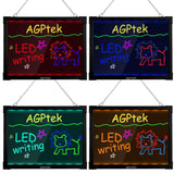 AGPtek 24"×16" LED Message Board Illuminated Erasable with Remote Control