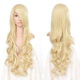 AGPTEK 33 Inch Heat Resistant Curly Wavy Long Wigs Blond Hair