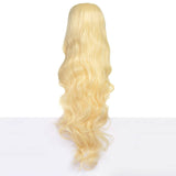 AGPTEK 33 Inch Heat Resistant Curly Wavy Long Wigs Blond Hair