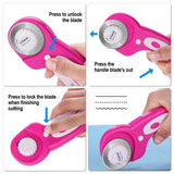 AGPtek 45mm Rotary Cutter with 7 Replacement Rotary Blades and Safety Lock