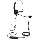 AGPtEK Call Center Hands-Free Noise Cancelling Corded Monaural Headset with Mic Mircrophone