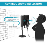 AGPtEK Compact Microphone Isolation Shield+Desk Mic Stand