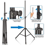 AGPtEK Microphone Stand Wind Screen Bracket with Adjustable Non-slip Tripod Base