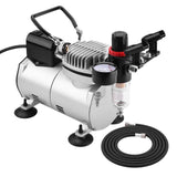 Airbrush Compressor Kit with 6ft Air Hose and Airbrush Holder