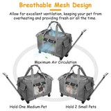Airline Approved Rolling Pet Carrier with Telescopic Handle Shoulder Strap