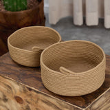 Coco Clementine 2-Piece Jute Storage Baskets Set - Eco-Friendly Home Organization Solution