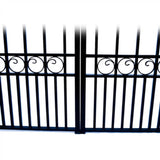 [12-18FT] Heavy-Duty Paris-Style Steel Premium Dual-Swing Driveway Gate (SAK97031)