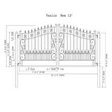 [12-18FT] Heavy-Duty Venice-Style Steel Dual-Swing Driveway Gate (SAK68025)