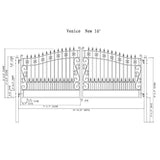 [12-18FT] Heavy-Duty Venice-Style Steel Dual-Swing Driveway Gate (SAK68025)