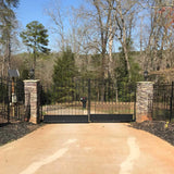 [12-18FT] Heavy-Duty Venice-Style Steel Dual-Swing Driveway Gate (SAK68025)