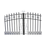 [12-18FT] Heavy-Duty Venice-Style Steel Dual-Swing Driveway Gate (SAK68025)