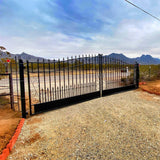 [12-18FT] Heavy-Duty Venice-Style Steel Dual-Swing Driveway Gate (SAK68025)