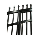 [12-18FT] Heavy-Duty Vienna-Style Steel Dual-Swing Driveway Gate With Built-In Pedestrian Door (SAK75103)