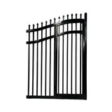 [12-18FT] Heavy-Duty Vienna-Style Steel Dual-Swing Driveway Gate With Built-In Pedestrian Door (SAK75103)