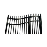 [12-18FT] Heavy-Duty Vienna-Style Steel Dual-Swing Driveway Gate With Built-In Pedestrian Door (SAK75103)