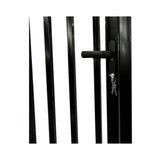 [12-18FT] Heavy-Duty Vienna-Style Steel Dual-Swing Driveway Gate With Built-In Pedestrian Door (SAK75103)