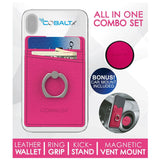 All-in-One Ring Grip Wallet and Magnetic Airvent Mount Combo Pack
