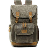 Allacki Waterproof Shock-Resistant Canvas Camera Bag Retro Style Travel Backpack