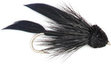 Black Muddler Minnow Streamers Fly - 4 Flies Size 6