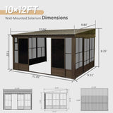 [10X12FT] Alora Atrium Premium Against Wall Mounted Solarium Sunroom With Galvanized Steel Sloping Roof (SAK96375)