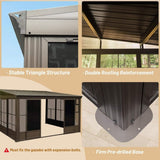 [10X12FT] Alora Atrium Premium Against Wall Mounted Solarium Sunroom With Galvanized Steel Sloping Roof (SAK96375)