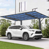 [10X17FT] Alora Extra-Large Heavy-Duty Outdoor Aluminum Single Side Carport With Galvanized Metal Roof (SAK31279)