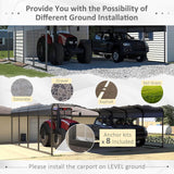 [20X20FT] Alora Heavy-Duty Extra-Large 2 Car Metal Carport Kit For Cars, Boats, And Trucks (SAK46135)