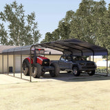 [20X20FT] Alora Heavy-Duty Extra-Large 2 Car Metal Carport Kit For Cars, Boats, And Trucks (SAK46135)