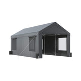 [12X20FT] Alora Heavy-Duty Outdoor Premium Garage Tarp Canopy Shelter W/ Removable Sidewalls (SAK94615)
