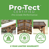 [12X20FT] Alora Premium All Cedar Wooden Carport Pavilion Gazebo With Sloped Hardtop Steel Roof (SAK14279)