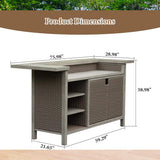 Alora Premium All-Weather Spacious Outdoor Patio Bar Table With Aluminum Frame (SAK51876)