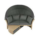 Alora Premium Outdoor Garden Wicker Rattan Patio Daybed With Retractable Canopy (SAK43581)