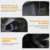 Trailora Nova Aluminum Hard-Shell Rooftop Tent With Ladder, Tri-Color LED Lighting, And Memory Foam Mattress [2-3 People] (SAK57409)