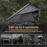 Trailora Nova Aluminum Hard-Shell Rooftop Tent With Ladder, Tri-Color LED Lighting, And Memory Foam Mattress [2-3 People] (SAK57409)