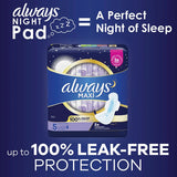 Always Maxi Size 5 Extra Heavy Overnight Pads with Wings, Unscented