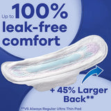 Always Ultra Thin Size 4 Overnight Pads With Wings, Unscented