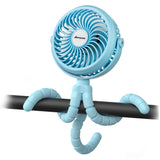 AMACOOL Battery Operated Stroller Fan Flexible Tripod Clip On Fan with 3 Speeds and Rotatable Handheld Personal Fans for Car Seat Crib Bike Treadmill (Black)