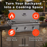 American Outdoor Grill L-Series 30-Inch 3-Burner Built-In Natural Gas Grill [30NBL-00SP] (SAK02335)