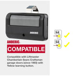 Anderic Substitute for LiftMaster 81LM 1-Button Vizor 390mhz Garage Door Opener Remote Control [891LM]