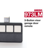 Anderic Substitute for LiftMaster 973LM 3-Button Vizor 390 MHz Garage Door Opener Remote Control [973LM]