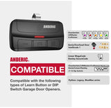 Anderic Substitute for LiftMaster 33LM / 33LMC / 63LM / 63LMC 3-Button Visor 390mhz Garage Door Opener Remote Control [375UT-3button]