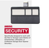 Anderic Substitute for LiftMaster 973LM 3-Button Vizor 390 MHz Garage Door Opener Remote Control [973LM]