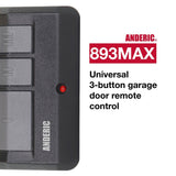 Anderic Substitute for LiftMaster 372LM / 372LMC 2-Button Vizor 315 MHz Garage Door Opener Remote Control [893MAX]