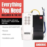 Anderic Substitute for Fanimation Fans KUJCE10408 Ceiling Fan Remote Control [63T-AC83T-KIT]