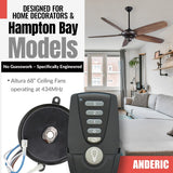 Anderic Substitute for Hunter 8511201 Ceiling Fan Receiver - 85112-01 [MR77A-RR7222T434-KIT]