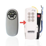 Anderic Substitute Kit for Hampton Bay DL4103T01 Ceiling Fan Remote Control [63T-AC83T-KIT]